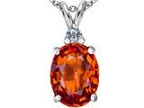 Original Star K™ Large 14x10mm Oval Simulated Orange Mexican Fire Opal Pendant