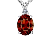 Original Star K™ Large 14x10mm Oval Simulated Garnet Pendant