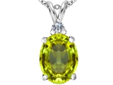 Original Star K™ Large 14x10mm Oval Simulated Peridot Pendant