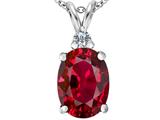 Original Star K™ Large 14x10mm Oval Created Ruby Pendant