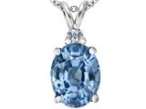 Original Star K™ Large 14x10mm Oval Simulated Aquamarine Pendant