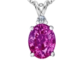 Original Star K™ Large 14x10mm Oval Created Pink Sapphire Pendant