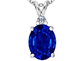 Original Star K™ Large 14x10mm Oval Created Sapphire Pendant