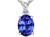 Original Star K™ Large 14x10mm Oval Simulated Tanzanite Pendant
