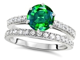 Original Star K™ Round 7mm Simulated Emerald Engagement Wedding Ring