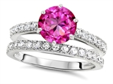 Original Star K™ Round 7mm Created Pink Sapphire Engagement Wedding Ring