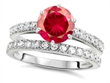 Original Star K™ Round 7mm Created Ruby Engagement Wedding Ring