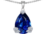 Original Star K™ Large 17x11mm Pear Shape Created Sapphire Designer Pendant