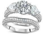 Original Star K™ Round 7mm Genuine White Topaz Engagement Wedding Set