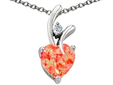 Original Star K™ 8mm Heart Shape Simulated Red Fire Opal Heart Pendant