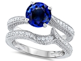 Original Star K™ Round 7mm Created Sapphire Engagement Wedding Set