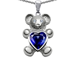 Original Star K™ Love Bear Holding Birthstone of September 8mm Heart Shape Created Sapphire