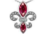 Original Star K™ Created Ruby Fleur De Lis Pendant