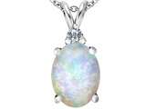 Original Star K™ Large 14x10mm Oval Created Opal Pendant
