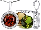 Switch-It Gems™ Round 10mm Simulated Garnet Pendant with 12 Interchangeable Simulated Birthstones