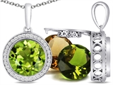 Switch-It Gems™ Round 10mm Simulated Peridot Pendant with 12 Interchangeable Simulated Birthstones