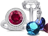Switch-It Gems™ Round 10mm Simulated Ruby Ring with 12 Interchangeable Simulated Birthstones