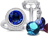 Switch-It Gems™ Round 10mm Simulated Sapphire Ring with 12 Interchangeable Simulated Birthstones