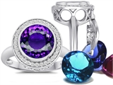 Switch-It Gems™ Round 10mm Simulated Amethyst Ring with 12 Interchangeable Simulated Birthstones