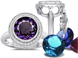 Switch-It Gems™ Round 10mm Simulated Alexandrite Ring with 12 Interchangeable Simulated Birthstones