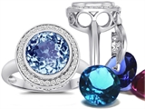 Switch-It Gems™ Round 10mm Simulated Aquamarine Ring with 12 Interchangeable Simulated Birthstones