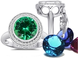 Switch-It Gems™ Round 10mm Simulated Emerald Ring with 12 Interchangeable Simulated Birthstones