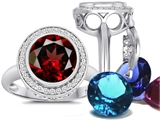 Switch-It Gems™ Round 10mm Simulated Garnet Ring with 12 Interchangeable Simulated Birthstones