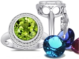 Switch-It Gems™ Round 10mm Simulated Peridot Ring with 12 Interchangeable Simulated Birthstones
