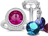 Switch-It Gems™ Round 10mm Simulated Pink Tourmaline Ring with 12 Interchangeable Simulated Birthstones