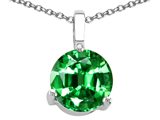 Tommaso Design™ 7mm Round Simulated Emerald Pendant