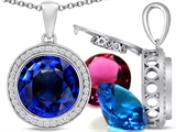 Switch-It Gems™ Round 12mm Simulated Sapphire Pendant with 12 Interchangeable Simulated Birthstones