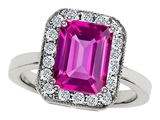 Original Star K™ 10x8mm Emerald Cut Created Pink Sapphire Ring