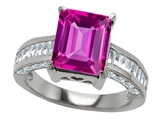 Original Star K™ 10x8mm Emerald Cut Created Pink Sapphire Engagement Ring