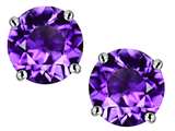 Original Star K™ 7mm Round Genuine Amethyst Earring Studs