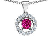 Original Star K™ Round 6mm Created Pink Sapphire Pendant