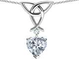 Celtic Love by Kelly ™ Love Knot Pendant with 8mm Heart Shape Genuine White Topaz