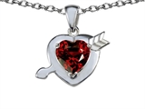 Original Star K™ Heart with Arrow Love Pendant with Genuine Garnet