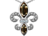Original Star K™ Genuine Smoky Quartz Fleur De Lis Pendant
