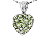 Tommaso Design™ Puffed Heart with Round Genuine Peridot Pendant