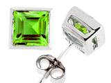 Tommaso Design™ Square Cut Genuine Peridot Earrings