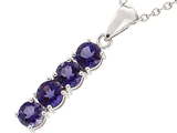 Tommaso Design™ long Round Genuine Iolite Straight Journey Pendant