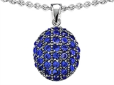 Original Star K™ Oval Puffed Pendant with Created Sapphire
