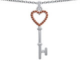 Original Star K™ Round Simulated Orange Mexican Fire Opal Heart Shape Key Pendant
