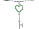 Original Star K™ Round Simulated Emerald Heart Shape Key Pendant