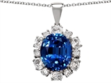 Original Star K™ Oval 12x10mm Created Sapphire Pendant