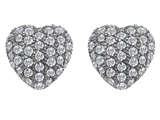 Original Star K™ Small Puffed Heart Love Earrings with Cubic Zirconia