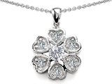 Original Star K™ Flower Pendant With Round 4mm Cubic Zirconia