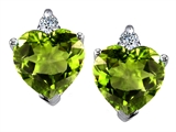 Original Star K™ 7mm Heart Shape Genuine Peridot Earrings