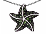 Original Star K™ Starfish Pendant With Round Simulated Peridot