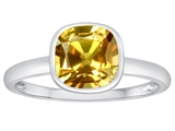Tommaso Design™ 7mm Cushion Cut Genuine Citrine Engagement Solitaire Ring